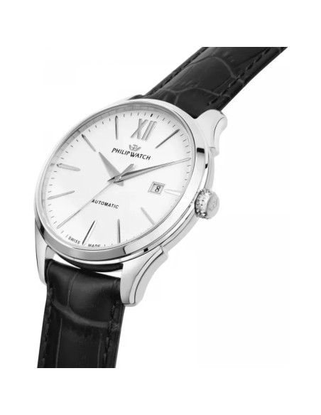 Orologio PHILIP WATCH uomo Roma Automatico pelle nero / bianco