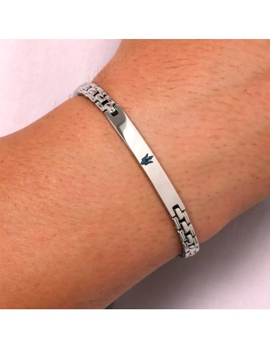 Bracciale MASERATI uomo acciaio logo blu