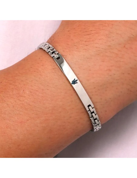 Bracciale MASERATI uomo acciaio logo blu