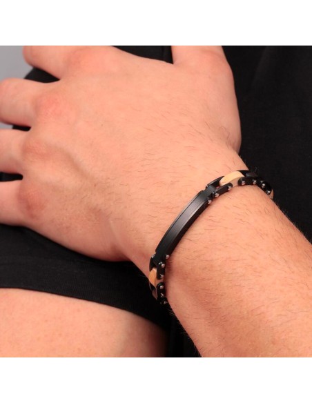 Bracciale SECTOR uomo Wood acciaio e legno