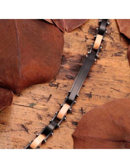 Bracciale SECTOR uomo Wood acciaio e legno