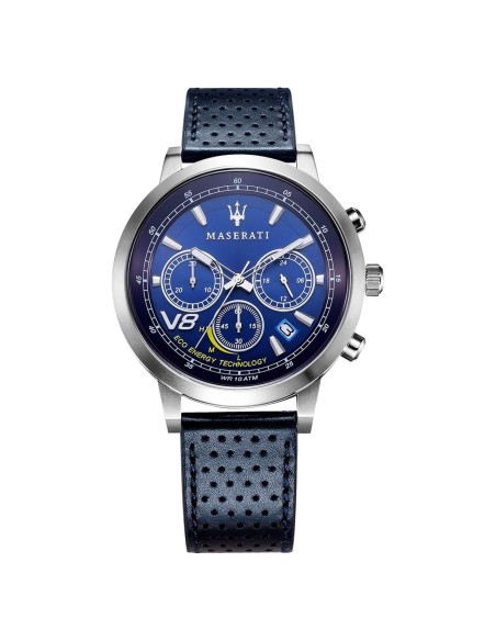 Orologio MASERATI uomo GT solare cronografo pelle blu
