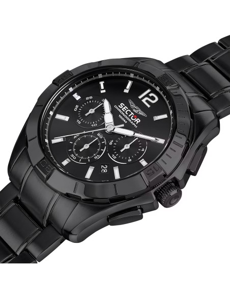 Orologio SECTOR uomo 790 cronografo acciaio total black