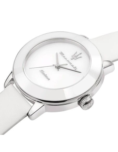 Orologio MASERATI donna Successo Solar pelle bianco