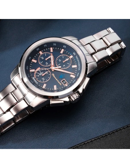 Orologio MASERATI uomo Successo Solar cronografo acciaio / blu