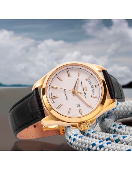Orologio PHILIP WATCH Amalfi Uomo Automatico Pelle Nera / Dorato
