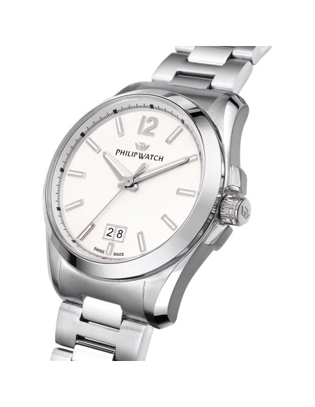 Orologio PHILIP WATCH uomo Amalfi data acciaio / bianco