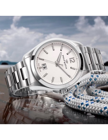 Orologio PHILIP WATCH uomo Amalfi data acciaio / bianco