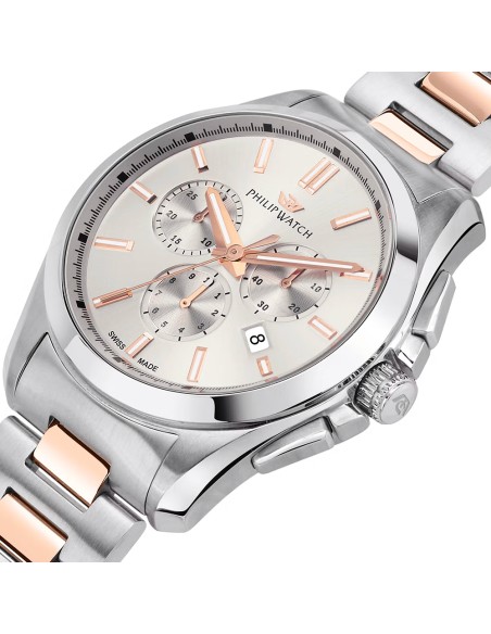 Philip Watch Amalfi – Orologio Uomo Cronografo Bicolore/Oro Rosa (R8273618005)