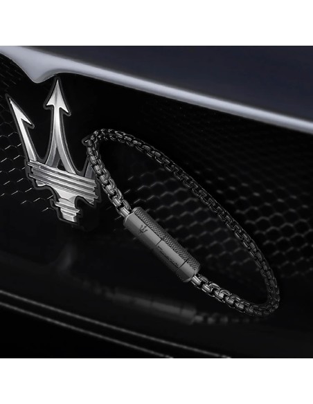 Bracciale MASERATI uomo Gun acciaio  brunito