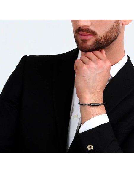 Bracciale MASERATI uomo Gun acciaio  brunito