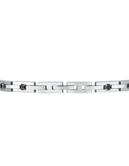 Bracciale MASERATI uomo Iconic acciaio / cristalli neri