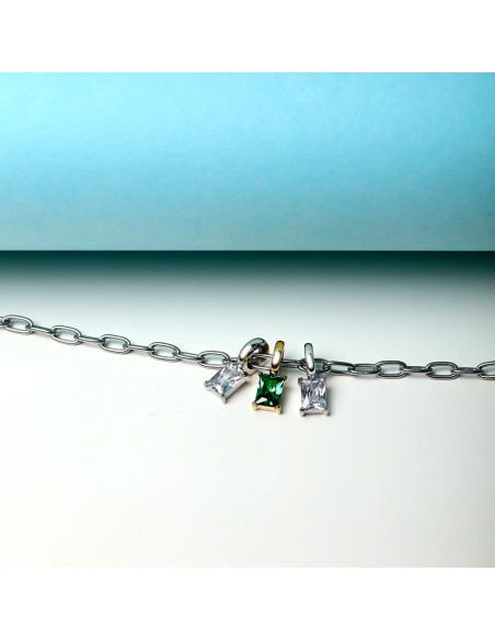 Bracciale MORELLATO Drops acciaio / 3 pietre colorate (SCZ1321)