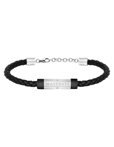 Bracciale MASERATI uomo Carbon pelle nero /...