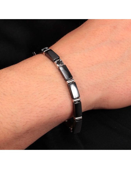 Bracciale MASERATI uomo Ceramic acciaio logo