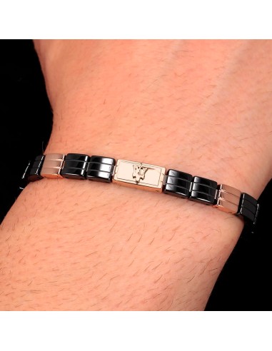Bracciale MASERATI uomo Ceramic nero / oro rosa