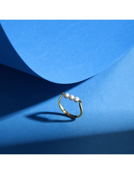Anello MORELLATO donna Perle acciaio dorato / perle