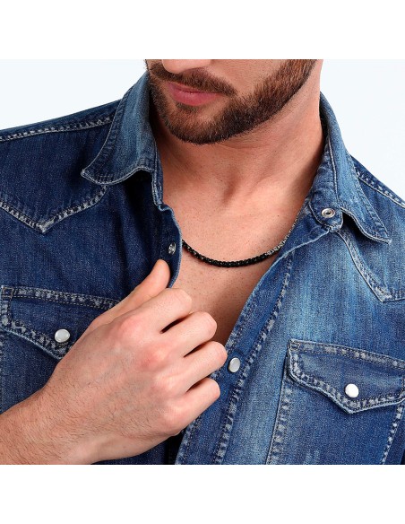 Collana SECTOR uomo Basic acciaio / nero