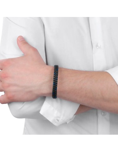 Bracciale MASERATI uomo pelle nero / blu
