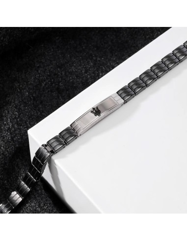 Bracciale MASERATI uomo acciaio e ceramica nera