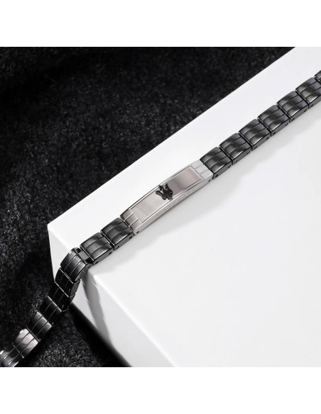 Bracciale MASERATI uomo acciaio e ceramica nera