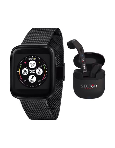 Smartwatch SECTOR S-04 acciaio mesh nero +...