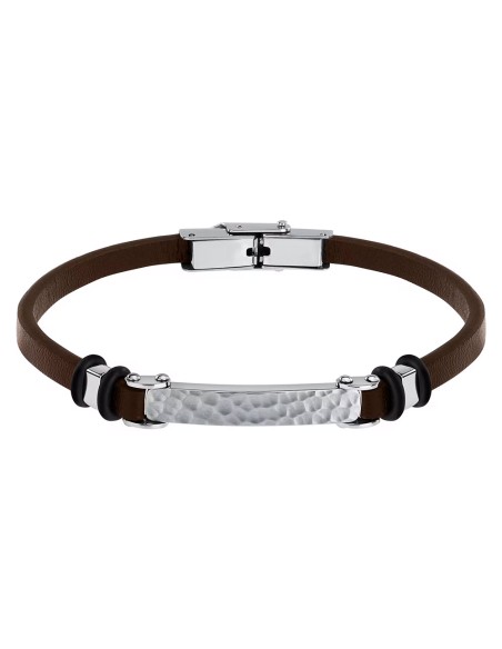 Bracciale SECTOR uomo Bandy pelle marrone / acciaio