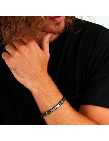 Bracciale SECTOR uomo Bandy pelle verde / acciaio