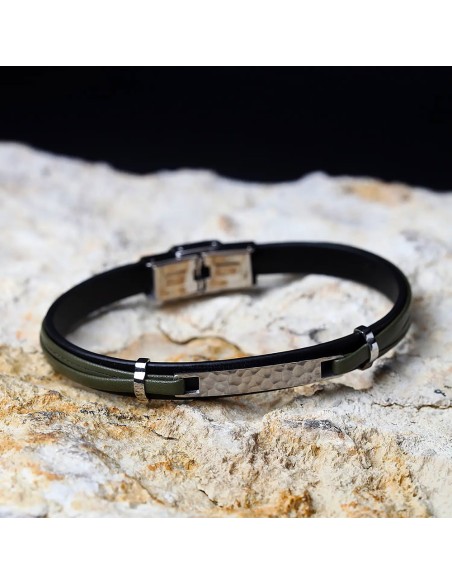 Bracciale SECTOR uomo Bandy pelle verde / acciaio