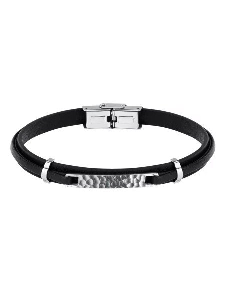 Bracciale SECTOR uomo Bandy pelle nero / acciaio