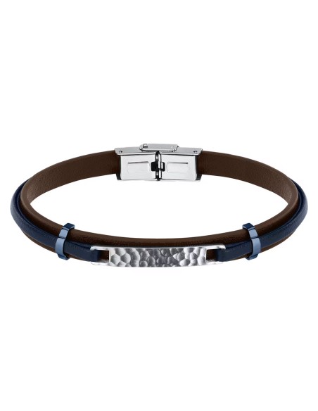 Bracciale SECTOR uomo Bandy pelle blu / acciaio