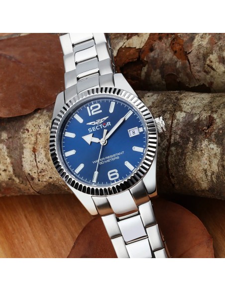 Orologio SECTOR uomo 240 datario acciaio / blu Limited Edition