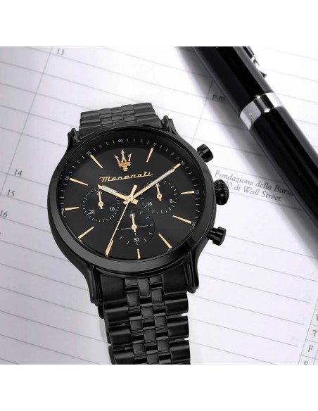 Orologio MASERATI uomo Epoca cronografo acciaio nero Limited Edition