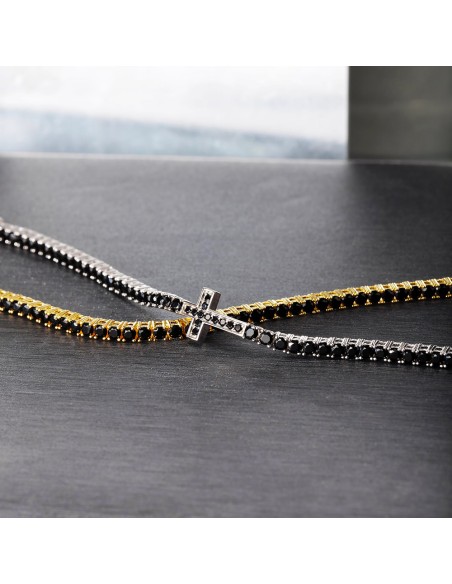 Bracciale MORELLATO uomo Tennis argento 925 dorato / nero