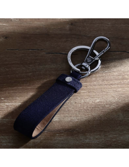 Portachiavi MORELLATO uomo Prestige pelle fibra blu / acciaio