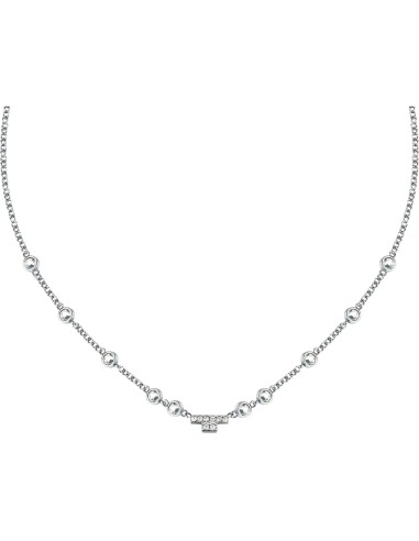 Collana TRUSSARDI donna T-Logo acciaio /...