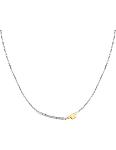 Collana TRUSSARDI donna T-Logo acciaio / oro /...