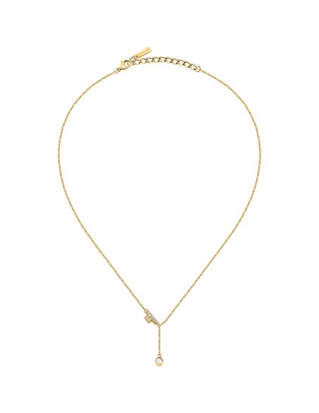Collana TRUSSARDI donna T-Logo dorata / punto luce