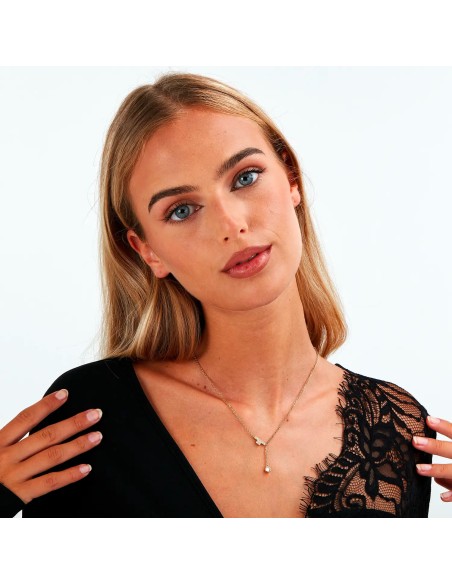 Collana TRUSSARDI donna T-Logo dorata / punto luce