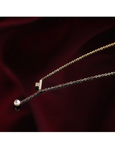 Collana TRUSSARDI donna T-Logo dorata / punto luce