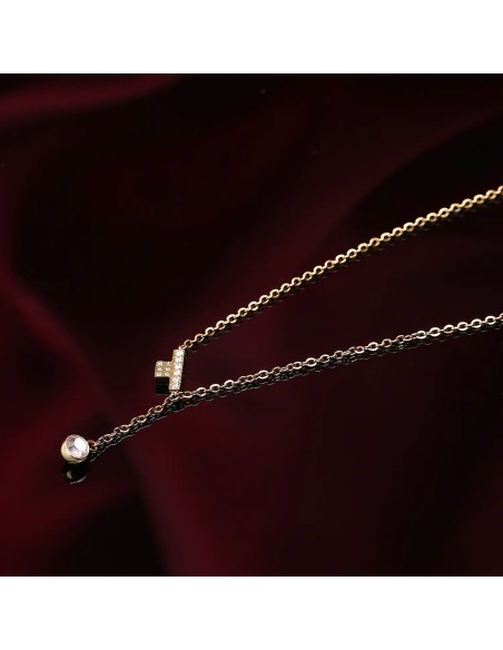 Collana TRUSSARDI donna T-Logo dorata / punto luce