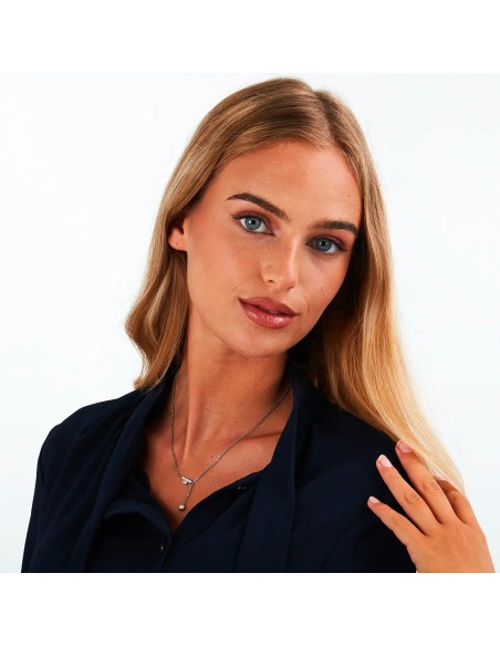 Collana TRUSSARDI donna T-Logo acciaio / punto luce