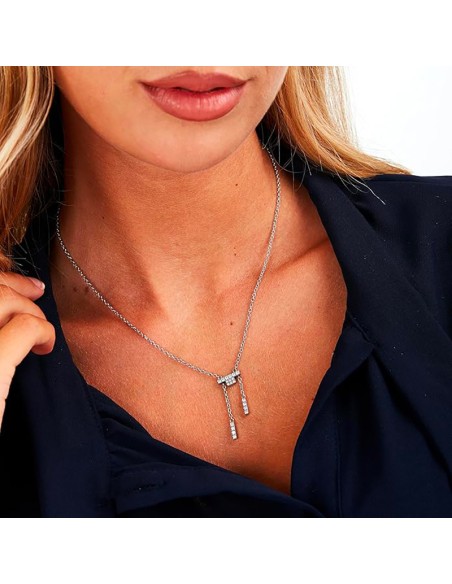 Collana TRUSSARDI donna T-Shape acciaio / cristalli (TJAXC09)