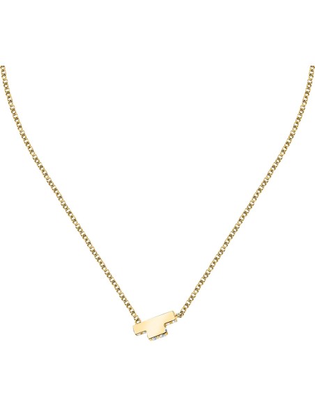 Collana TRUSSARDI donna T-Logo dorata / cristalli bianchi (TJAXC10)