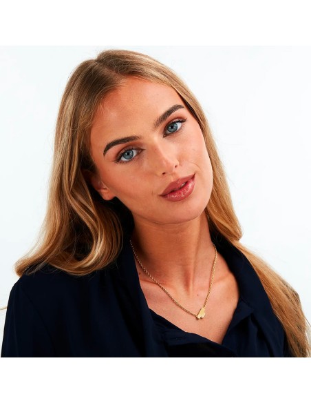 Collana TRUSSARDI donna T-Logo dorata / cristalli bianchi (TJAXC10)