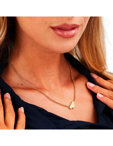 Collana TRUSSARDI donna T-Logo dorata / cristalli bianchi (TJAXC10)