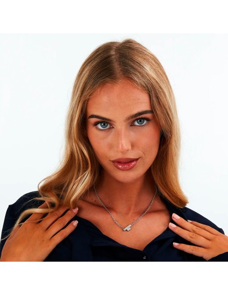 Collana TRUSSARDI donna T-Logo acciaio / cristalli (TJAXC11)