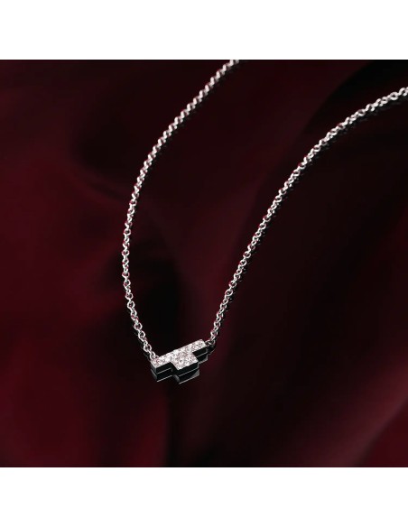 Collana TRUSSARDI donna T-Logo acciaio / cristalli (TJAXC11)
