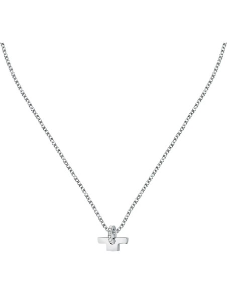 Collana TRUSSARDI donna T-Logo acciaio / cristalli (TJAXC14)