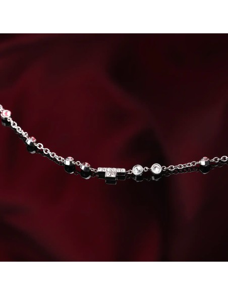 Bracciale TRUSSARDI donna T-Logo acciaio / punti luce / cristalli